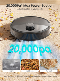 Lefant Robot Vacuum and Mop, 20000Pa Suction, 90-Day Self-Emptying, Obstacle Avoidance, Auto Mop Washing&Drying, All-in-One for Pet Hair Carpet, 5G WiFi Alexa/APP/iWatch Control, M3 Max