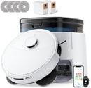 Lefant M3 Robot Vacuum and Mop,12000Pa Suction Smart Obstacle Avoidance,Zero-Tangling,Self-Washing & Drying, Self-Emptying,Dual Spinning Mop for Pet Hair Dust, White