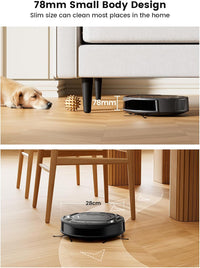Lefant M210 Pro Robot Vacuum Cleaner, 4000Pa Powerful Suction, 200 Min Runtime, 6 Cleaning Modes, Slim, Quiet, Self-Charging, WiFi/App/Alexa Control, Black