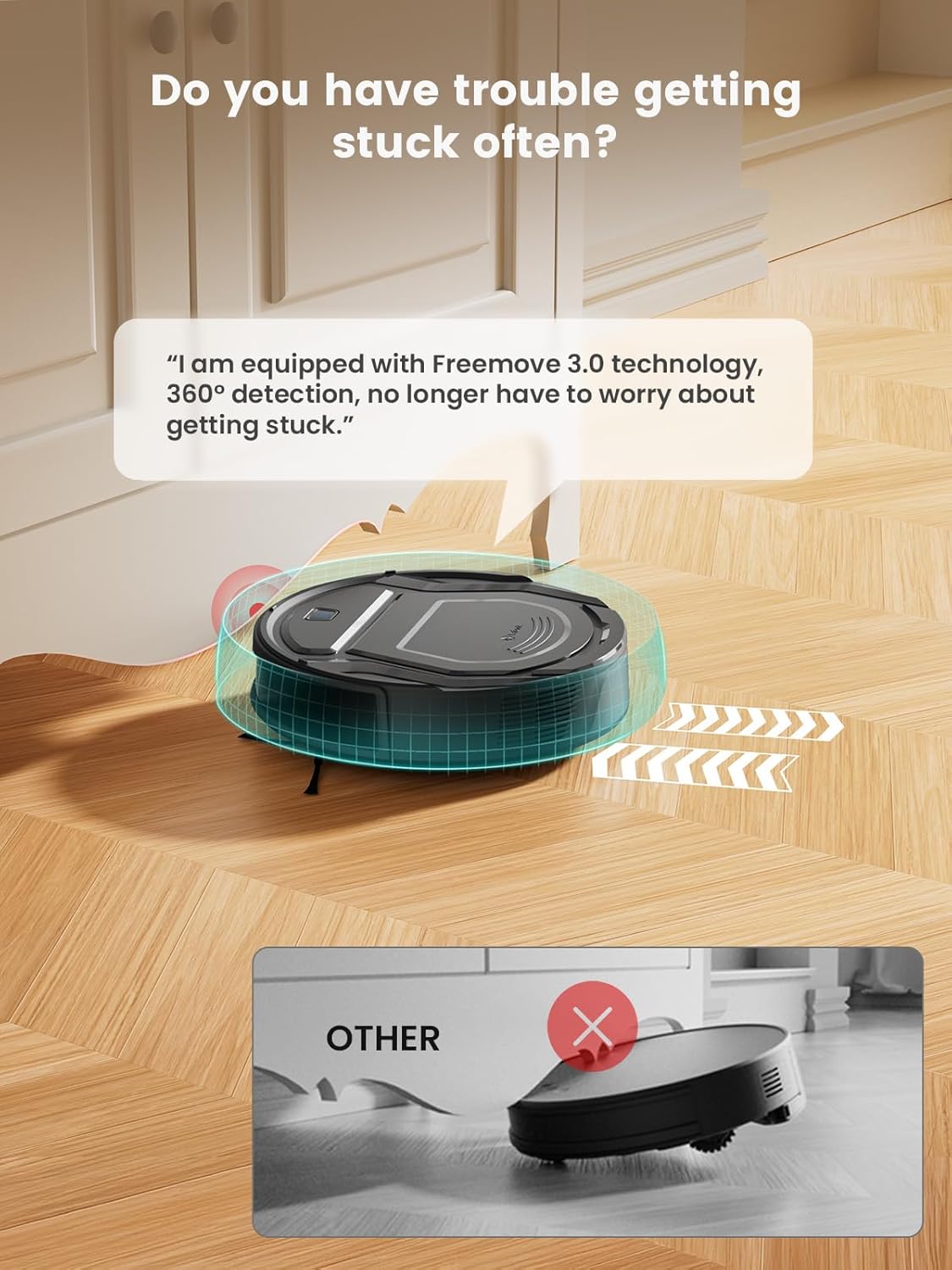 Lefant M210 Pro Robot Vacuum Cleaner, 4000Pa Powerful Suction, 200 Min Runtime, 6 Cleaning Modes, Slim, Quiet, Self-Charging, WiFi/App/Alexa Control, Black