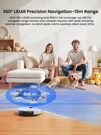 Lefant M2 Pro Robot Vacuum and Mop, 6000Pa Self-Emptying LiDAR Vacuum | Robotic Vacuum & Mop with LiDAR Navigation, PSD Obstacle Avoidance, Multi-Floor Mapping, 140min Battery, WiFi/Alexa