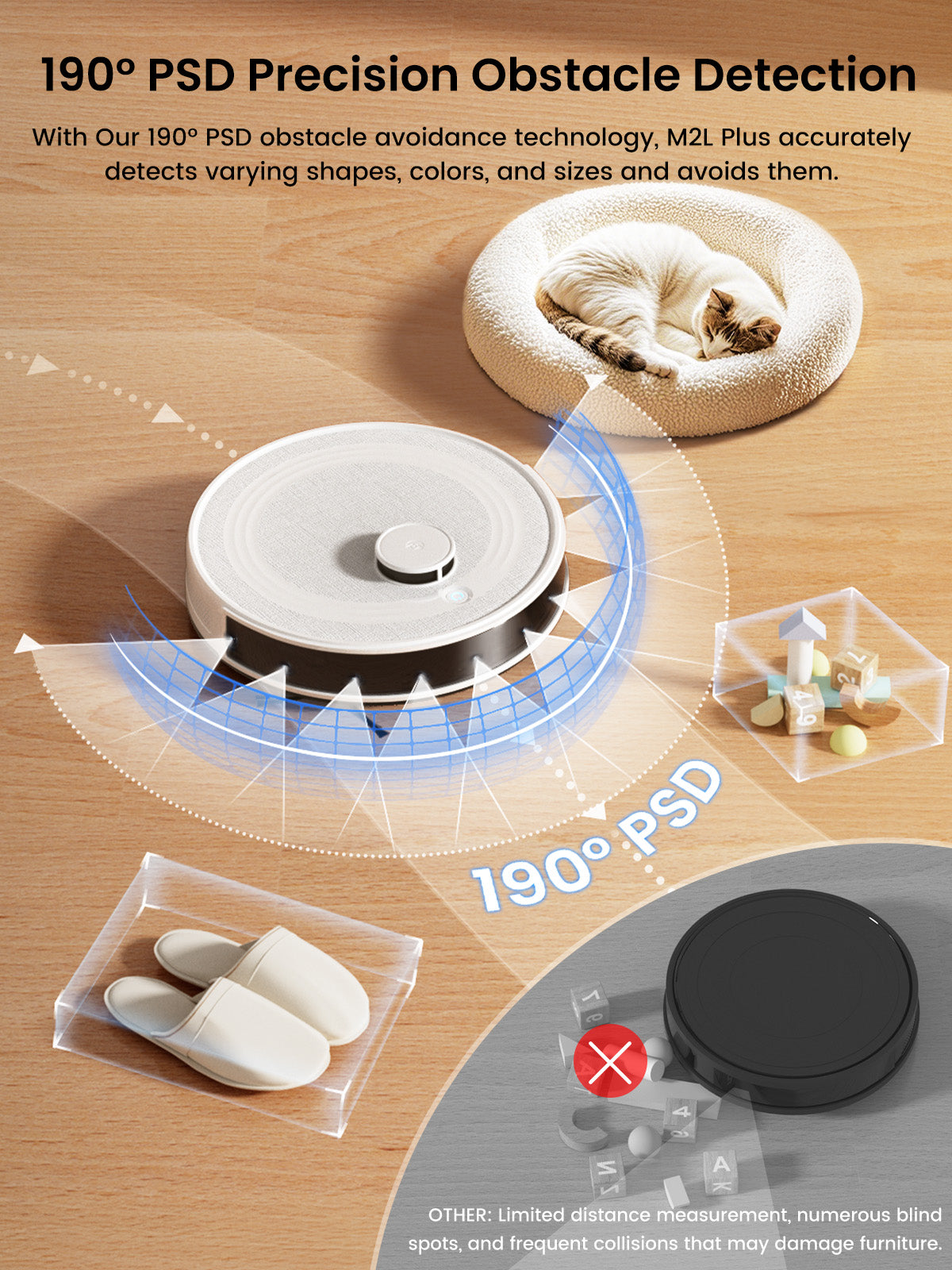 Lefant M2L Plus Robot Vacuum and Mop, 75-Day Self-Emptying, 6000Pa Powerful Suction, Multi-Floor Mapping, Customized Cleaning, 130-Min Runtime, 2.4G/5G WiFi, Alexa & App Control