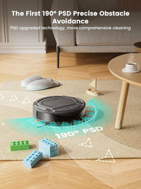 Lefant M210 Pro Robot Vacuum Cleaner, 4000Pa Powerful Suction, 200 Min Runtime, 6 Cleaning Modes, Slim, Quiet, Self-Charging, WiFi/App/Alexa Control, Black