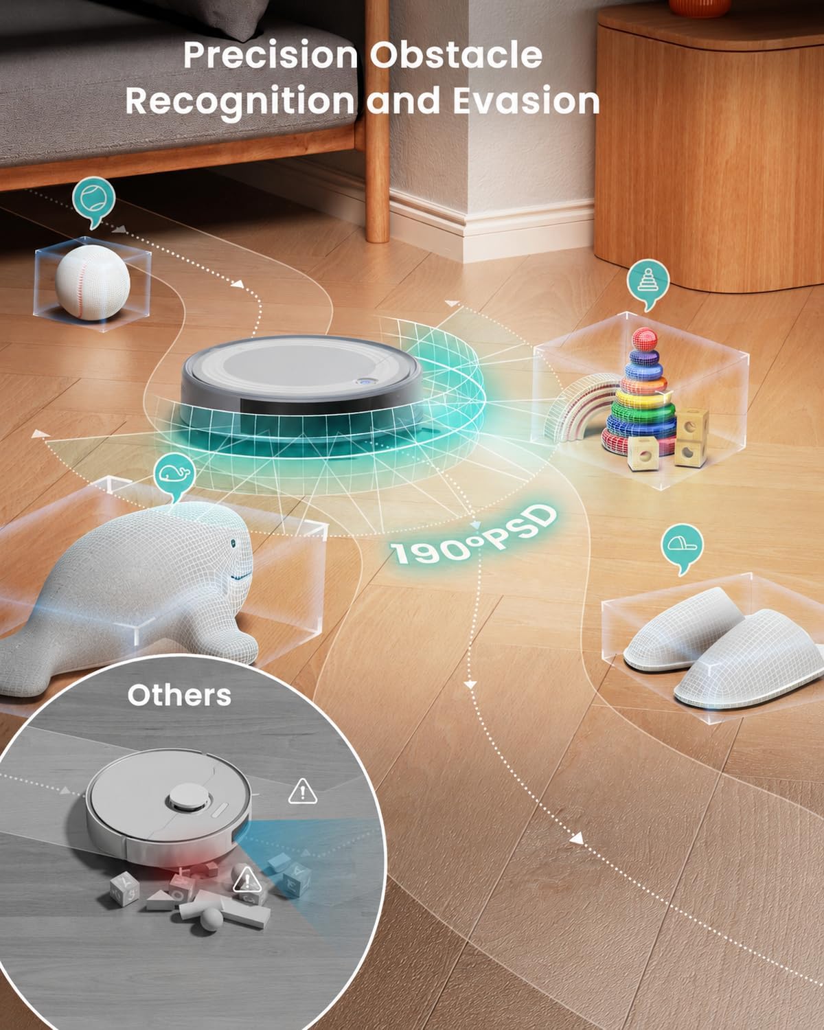 Lefant M310 Robot Vacuum and Mop, 6000Pa Strong Suction, Slim Design for Pet Hair, Smart Robotic Vacuum Cleaner for Hard Floor & Carpet, Self-Charging