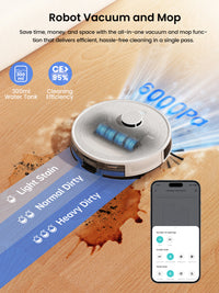 Lefant M2 Pro Robot Vacuum and Mop, 6000Pa Self-Emptying LiDAR Vacuum | Robotic Vacuum & Mop with LiDAR Navigation, PSD Obstacle Avoidance, Multi-Floor Mapping, 140min Battery, WiFi/Alexa