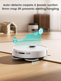 Lefant M3 Robot Vacuum and Mop,12000Pa Suction Smart Obstacle Avoidance,Zero-Tangling,Self-Washing & Drying, Self-Emptying,Dual Spinning Mop for Pet Hair Dust, White