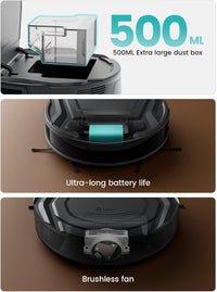 Lefant M210 Pro Robot Vacuum Cleaner, 4000Pa Powerful Suction, 200 Min Runtime, 6 Cleaning Modes, Slim, Quiet, Self-Charging, WiFi/App/Alexa Control, Black