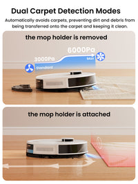 Lefant M2L Plus Robot Vacuum and Mop, 75-Day Self-Emptying, 6000Pa Powerful Suction, Multi-Floor Mapping, Customized Cleaning, 130-Min Runtime, 2.4G/5G WiFi, Alexa & App Control
