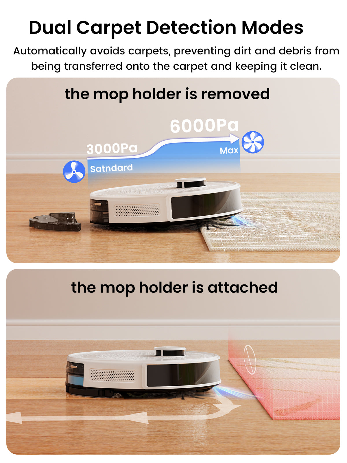 Lefant M2 Pro Robot Vacuum and Mop, 6000Pa Self-Emptying LiDAR Vacuum | Robotic Vacuum & Mop with LiDAR Navigation, PSD Obstacle Avoidance, Multi-Floor Mapping, 140min Battery, WiFi/Alexa