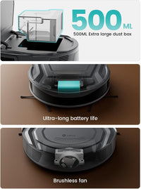 Lefant M210 Pro Robot Vacuum Cleaner, 6 Cleaning Modes, 200 Mins Runtime, 4000Pa Suction, SmartSense Technology, Grey