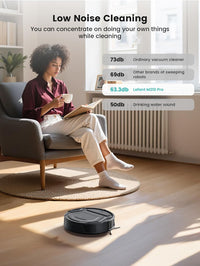 Lefant M210 Pro Robot Vacuum Cleaner, 4000Pa Powerful Suction, 200 Min Runtime, 6 Cleaning Modes, Slim, Quiet, Self-Charging, WiFi/App/Alexa Control, Black