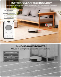 Lefant M310 Robot Vacuum and Mop, 6000Pa Strong Suction, Slim Design for Pet Hair, Smart Robotic Vacuum Cleaner for Hard Floor & Carpet, Self-Charging