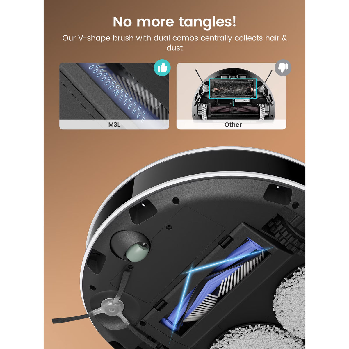 Lefant M3L Robot Vacuum and Mop, 12000Pa Suction, LiDAR Obstacle Avoidance, All-in-One for Pet Hair Carpet