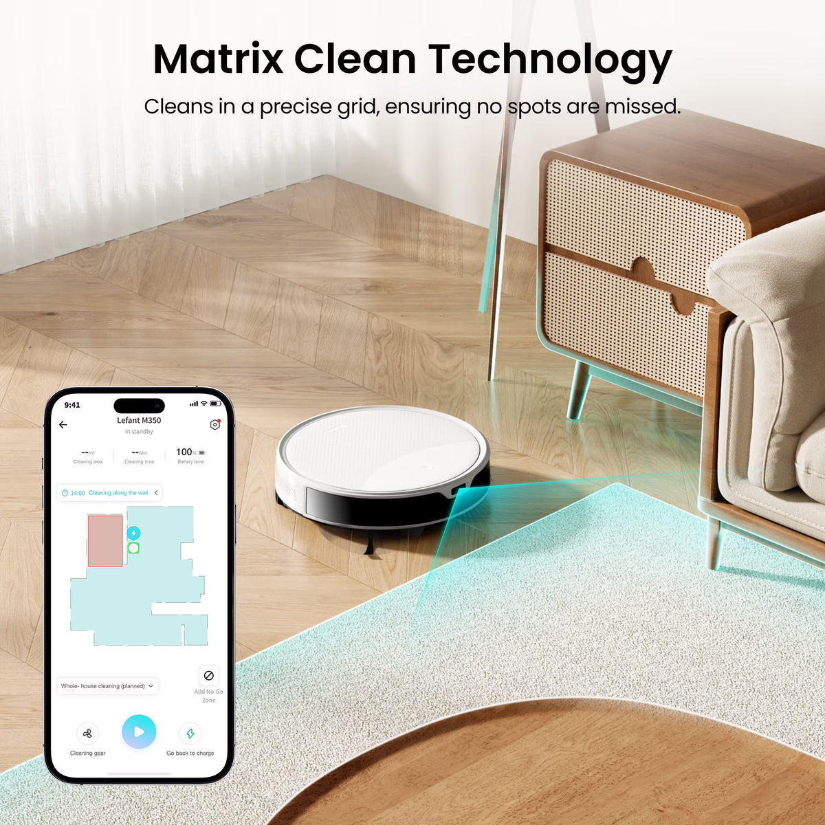 Lefant M350L Robot Vacuum and Mop, 40-Day Self-Emptying, Smart Obstacle Avoidance, WiFi/Alexa, Multi-Floor Mapping, 150 Min Runtime